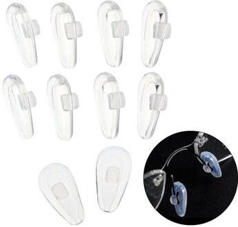 10 Pairs Glazen Neus Pads Siliconen Lenzenvloeistof Neus Pads Non-Slip Neus Pads Voor Bril Brillen Eyewear Accessoires