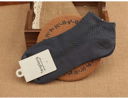 10 Pairs Mannen Korte Ademend Antibacteriële Deodorant Bamboevezel Sockscasual Heren Enkel Socksmen Sockshot 10pairs blauw grijs