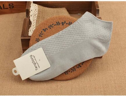 10 Pairs Mannen Korte Ademend Antibacteriële Deodorant Bamboevezel Sockscasual Heren Enkel Socksmen Sockshot 10pairs grijs