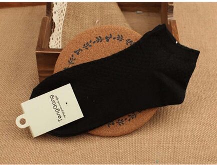 10 Pairs Mannen Korte Ademend Antibacteriële Deodorant Bamboevezel Sockscasual Heren Enkel Socksmen Sockshot 10pairs zwart