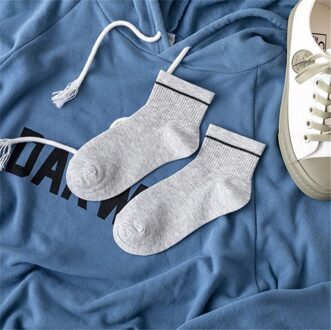 10 Pairs Sokken Vrouwelijke Comfortabele Katoenen Sokjes Wit Zwart Ademend Sport Sokken Effen Kleur Vrouwen Boot Sokken Grijs