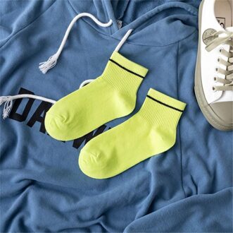 10 Pairs Sokken Vrouwelijke Comfortabele Katoenen Sokjes Wit Zwart Ademend Sport Sokken Effen Kleur Vrouwen Boot Sokken groen