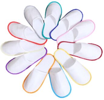 10 Pairs Spa Hotel Gast Wegwerp Slippers Open Teen Ademend Zachte Witte Pull Doek Schoenen Voor Vrouwen Mannen Multi