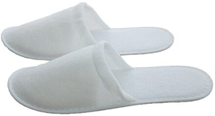 10 Pairs Spa Hotel Gast Wegwerp Slippers Open Teen Ademend Zachte Witte Pull Doek Schoenen Voor Vrouwen Mannen wit kleur