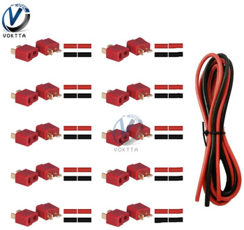 10 Pairs XT60 Plug Connectors Male & Female T Type Plug with Heat Shrink Tube for RC LiPo Battery Pack Set