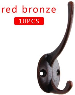 10 Pc Doek Haak Hangers Vintage Ijzeren Muur Haak Klassieke Antieke Stijl Ijzeren Hanger Jas Zak Hoed Haak Voor Thuis badkamer Met Schroeven rood bronzen