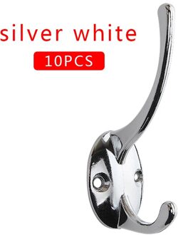 10 Pc Doek Haak Hangers Vintage Ijzeren Muur Haak Klassieke Antieke Stijl Ijzeren Hanger Jas Zak Hoed Haak Voor Thuis badkamer Met Schroeven zilver