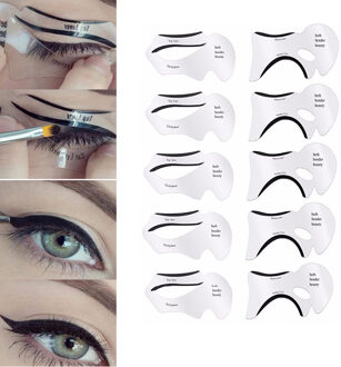 10 Pc Eyeliner Oogschaduw Stencils Winged Eyeliner Potlood Oogschaduw Modellen Template Shaping Gids Stencil Ogen Make Up Aid gereedschap