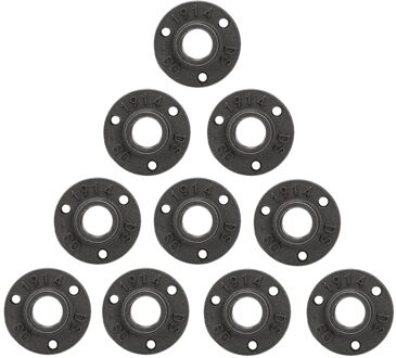 10 Pcs 1/2 "3/4" Black Decoratieve Gietijzer Vloer/Muur Flens Smeedbaar Gietijzer Buisleidingen BSP schroefdraad Gat 0.75 duim 3 Holes