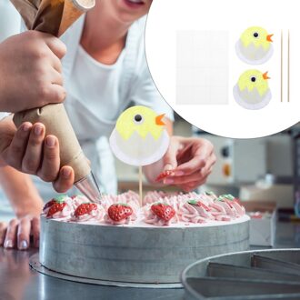 10 Pcs 1 Set Praktische Cake Picks Feestelijke Mooie Taart Vlaggen (Wit)