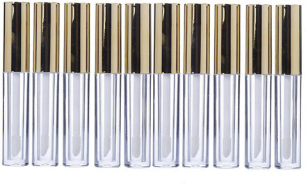 10 Pcs 10 Ml Lege Lip Gloss Tube Transparante Lippenbalsem Buis Diy Plastic Vloeibare Lipstick Container Cosmetische Tool Goud