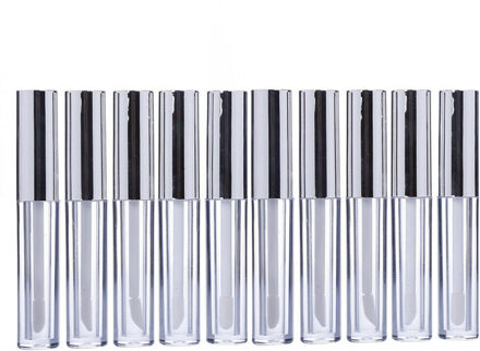 10 Pcs 10 Ml Lege Lip Gloss Tube Transparante Lippenbalsem Buis Diy Plastic Vloeibare Lipstick Container Cosmetische Tool Zilver