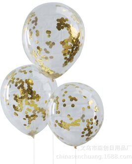 10 Pcs 12 Inch Glitter Latex Confetti Ballon Romantische Bruiloft Decoratie Ronde Ballonnen Verjaardagsfeestje Supplies Ballons goud