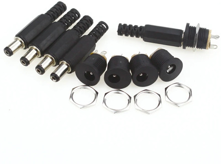 10 pcs 12V 3A Plastic Male Plugs + Female Socket Panel Mount Jack DC Power Connector Electrical Supplies