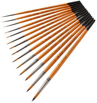 10 Pcs/14 Pcs Nylon Wol Aquarel Borstels Aquarel Gouache Borstels Haak Lijn Multifunctionele Professionele Schilderen Pen 14stk