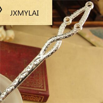 10 PCS 15*132MM 4 Kleuren Plated Haar Sticks/Bladwijzers Vintage Metalen Legering Haarspeld Base Instellingen Voor sieraden Maken Rhodium