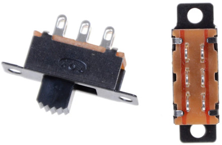 10 Pcs 2 Position DPDT 2P2T Panel Mount Vertical Slide Switch 6 Pin 0.5A 50V DC