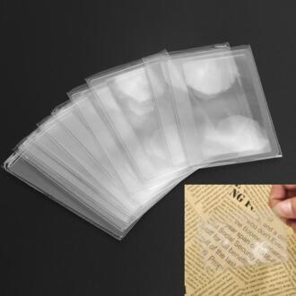 10 Pcs 3 X Vergrootglas Vergroting Vergrootglas Fresnel Lens 8.00*5.50*0.04Cm Pocket Credit Card Size Transparant vergrootglas 1 stk