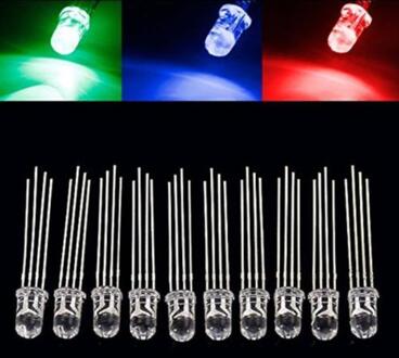 10 Pcs 4-Pin F5 5 Mm Led Rgb Gemeenschappelijke Kathode Super Bright Bulb Lamp Nieuw