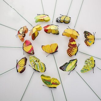 10 Pcs/9 Cm Vlinder Sectie Kunstmatige Vlinder Tuin Decoratie Simulatie Vlinder Houten Peg Veld Plant Gazon Decoratie F