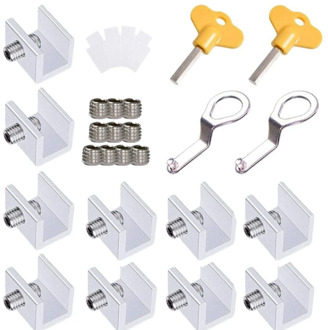 10 Pcs Adjustable Sliding Window Locks Aluminum Alloy Door Stopper Security Lock Frame Office Lock Kids Window Locks