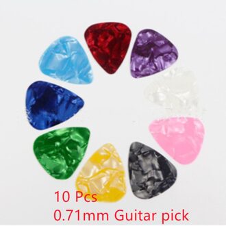 10 Pcs Akoestische Picks Plectrum Celluloid Elektrische Smooth Guitar Pick Accessoires 0.46mm 0.71mm 0.96mm willekeurige Kleur 0.71mm Guitar pick