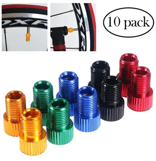 10 Pcs Aluminum Bicycle Tire Valve Bike Valve PRESTA to SCHRADER Converter Car Valve Adapter Bike Tube Pump Air Compressor Tools