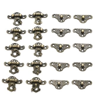 10 Pcs Antiek Brons Messing Koffers Hasp Sieraden Houten Doos Hasps Lade Vergrendelingen Klink Gesp Sluiting