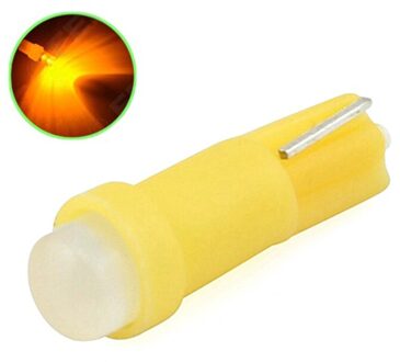10 Pcs auto LED lamp T5 1SMD Auto Cob LED instrument indicator bulb auto-interieur light Auto kap licht plastic lampenkap Geel