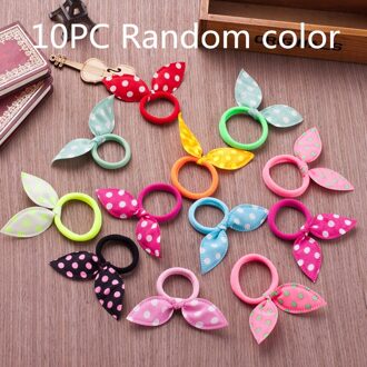 10 Pcs Baby Peuter Meisjes Print Dot Elastische Haarbanden Haar Ring Touw Paardenstaart Houder Kinderen Hoofddeksels Hoofdtooi Haar Accessoires