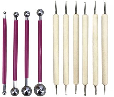 10 Pcs Ball Stylus Puntjes Gereedschap Klei Keramiek Aardewerk Carving Embossing Beeldhouwen Set SEP99