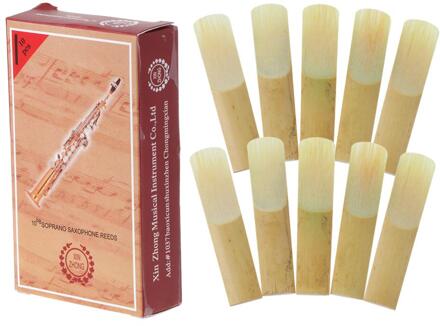10 pcs Bb Sopraansaxofoon Reed Sterkte 2.5 Bamboe Sax Houtblazers Instrument Deel