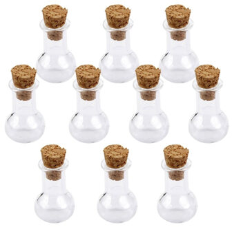 10 Pcs Bulb Shape Mini Glazen Flessen Potten Met Kurk Wish Note Craft Fles Event Party Bruiloft Verjaardag Woondecoratie