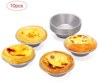10 Pcs Cake Stijl Ei Taart Pasteis De Nata Oven Bakken Ronde Vla Tin Cake Tool Ei Taartvorm