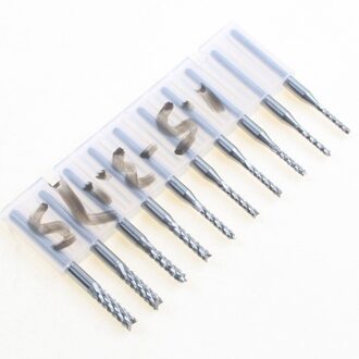 10 pcs Carbide 1.5mm-3.175mm End Mill Graveren Bits CNC Roterende Bramen Set