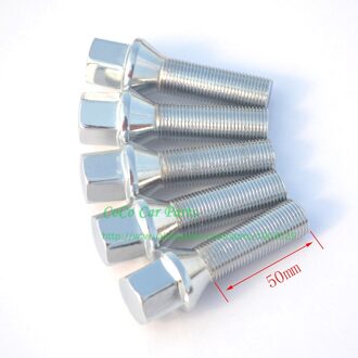 10 Pcs Cone Seat 14X1.25 Verlengd Auto Wiel Wielbouten (Schacht Lengte 40 Mm 45 Mm 50mm) 45mm 10stk