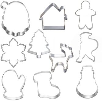 10 Pcs Cookie Gereedschap Cutter Mould Biscuit Druk Icing Set Stempel Mold Dessert Gereedschap Kerst Keuken Gadgets Lot
