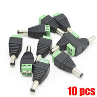 10 pcs DC plug Mannelijke DC Power Plug Connector 2.1mm x 5.5mm 5.5*2.1mm Schroef Bevestiging type DC Plug Adapter om verbinding led strip