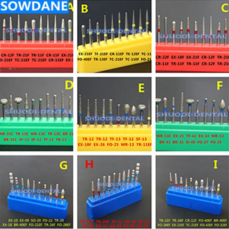10 Pcs Dental High Speed Bur Drill Diamond Polishing Grinder Tooth Polisher for Teeth Porcelain Ceramics