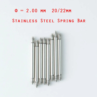 10 Pcs diameter diameter=2mm Stainless Steel 18mm/20mm/22mm/24mm Spring Bars Pin for Diver watch