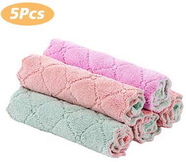 10 Pcs Doek Poetsdoek Voor Wassen Dishs Keuken Benodigdheden Keuken Double Side Absorberende Vaatdoek Speciale Zachte Schoonmaken Tool 5stk