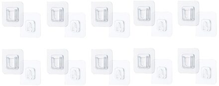 10 Pcs Dubbele Kleefband Muur Haken Waterdicht Olie Proof Zelfklevende Haken Herbruikbare Naadloze Opknoping Haak Gadget
