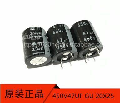 10 Pcs Echt Nichicon Gu 450V47UF 20X25 Mm Elektrolytische Condensator 47 Uf/450 V Ce 105 Graden 47 Uf 450 Uf Gu