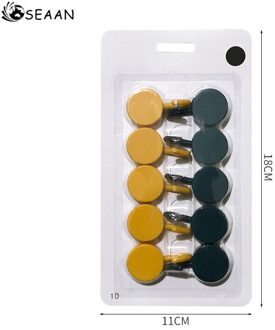 10 Pcs Effen Kleur Gratis Ponsen Deur Zonder Trace Nagel Kleine Haak Kleding Haak Gemonteerd Muur Haak Haken Decoratieve groen en geel