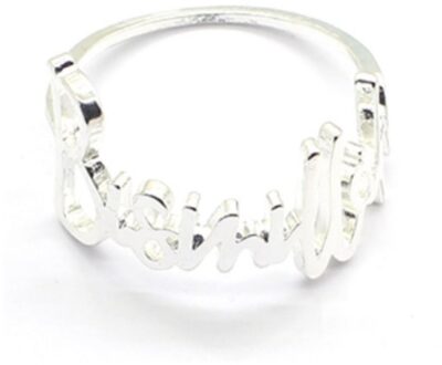 10/Pcs Engels Brief Bismillah Servetring Hotel Restaurant Familie Tafelblad Ornamenten Spot zilverachtig