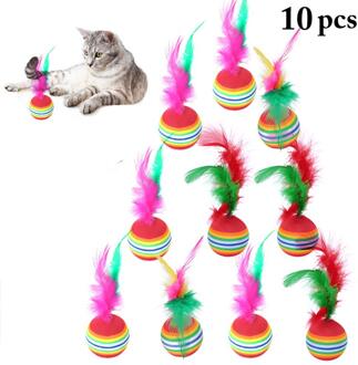 10 Pcs Grappig Snoep Kleuren Kat Bal Speelgoed Interactieve Pompoen Vorm Kat Bell Speelgoed Kitten Training Speelgoed Dierbenodigdheden 2