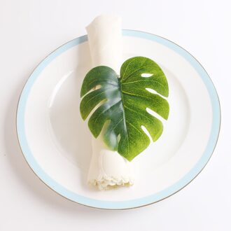 10/Pcs Grensoverschrijdende Groene Schildpad Blad Servetring Servet Gesp High End Restaurant Hotel Tafelblad Ornamenten