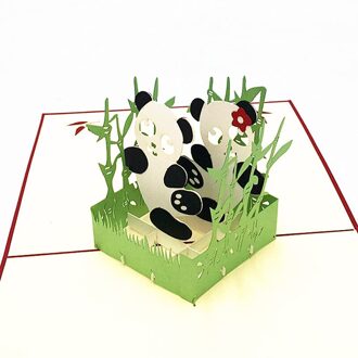 10 pcs Handgemaakte 3D Pop Up Card Panda Papier Groet Kirigami Kaart Gelukkige Verjaardag Uitnodiging Kaart Ansichtkaarten Kids Thanksgiving