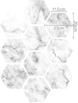 10 Pcs Hexagon Marbling Waterdichte Antislip Vloer Stickers Muursticker Home Diy Decoratie Woonkamer Badkamer Keuken Decor