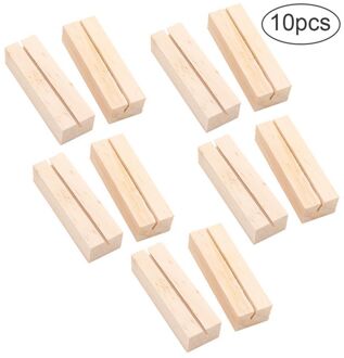 10 Pcs Houten Plaats Kaarthouders Base Naam Kaart Tafel Foto Foto Houder Voor Bruiloft Decoraties B.rechthoek